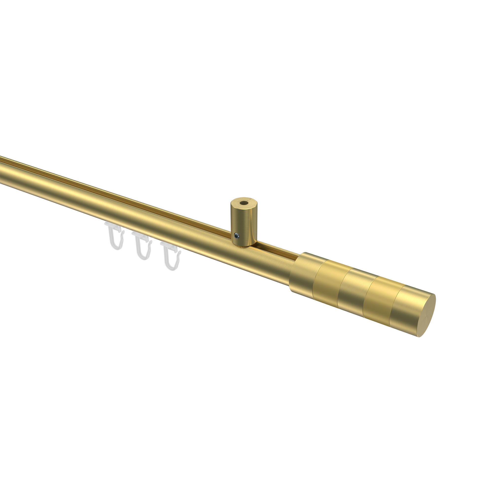 GARDINENSTANGE INNENLAUF Sonius Mavell 180 cm, 1-läufig, 20 mm Ø Messing-Optik - Messingfarben/Goldfarben, Metall (180cm) - INTERDECO