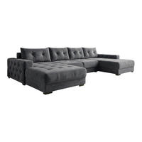 ECKSOFA MODENA 320 cm x 185 cm – Stoff: VELUTTO Anthracite 18 Farbe: Dunkelgrau - Dunkelgrau, Textil (320/185cm) - A&J MöbelLand