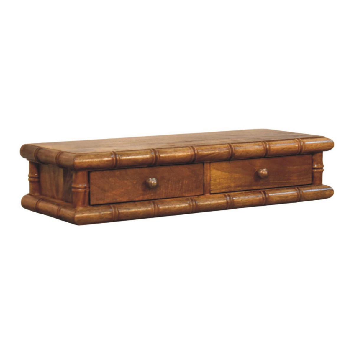 KONSOLE Mit Amber Oak Finish, 2 Schubladen - Braun, Holz (80/18/32cm) - Artisan Furniture