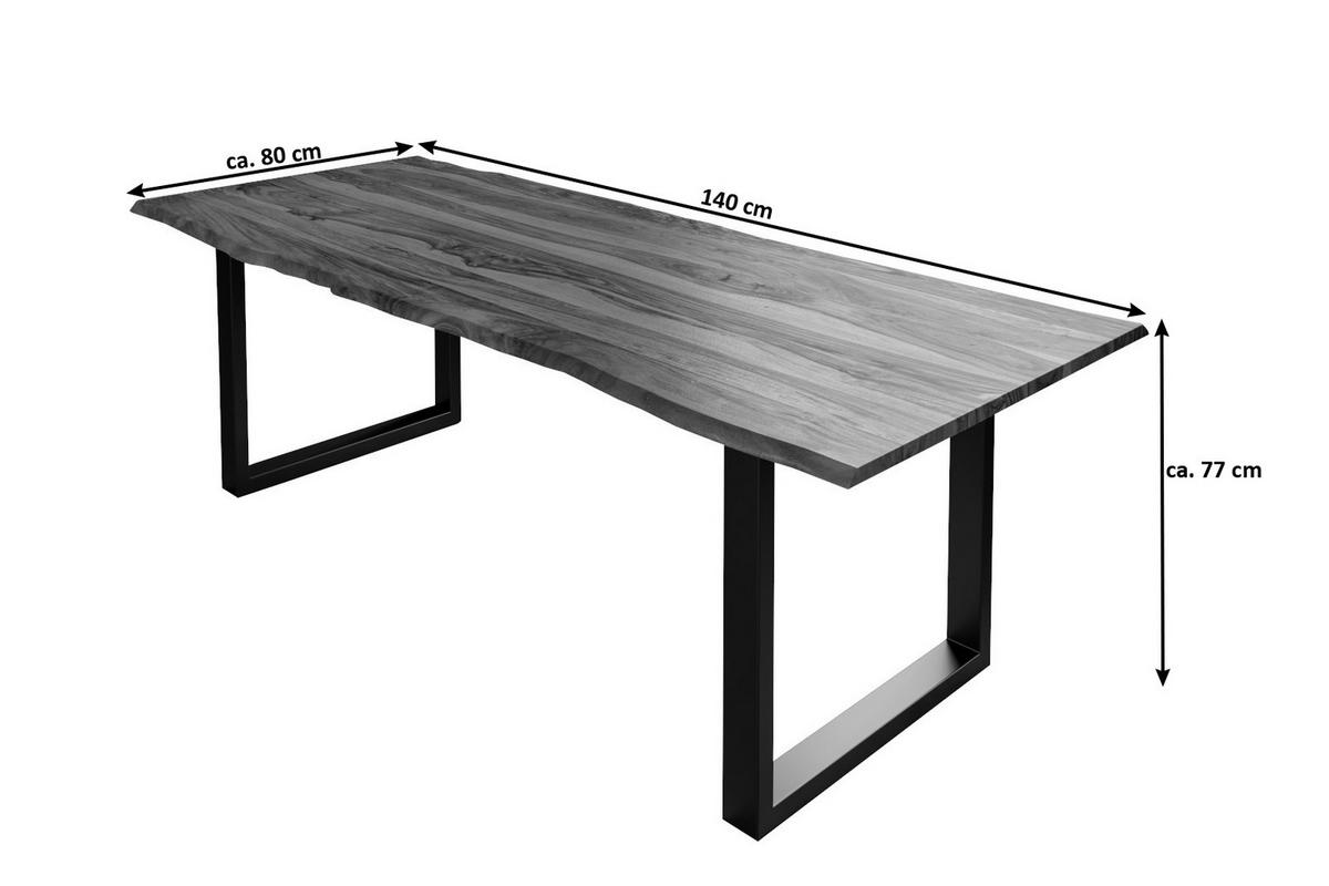 ESSTISCH HERO - Beige/Silberfarben, Holz/Metall (80/140/77cm) - SAM