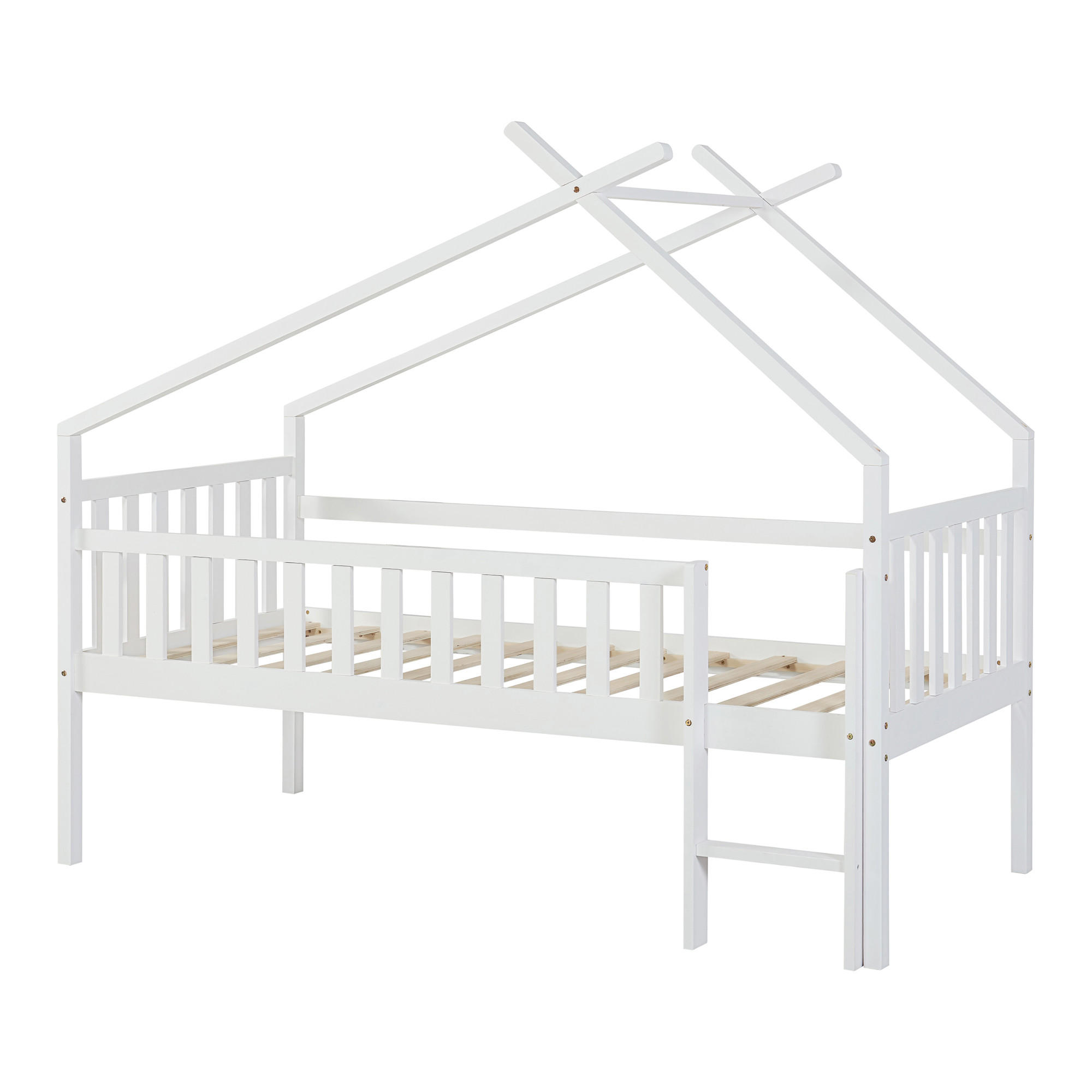 KINDERBETT Sotkamo - Weiß, Holz (90/200cm) - [en.casa]