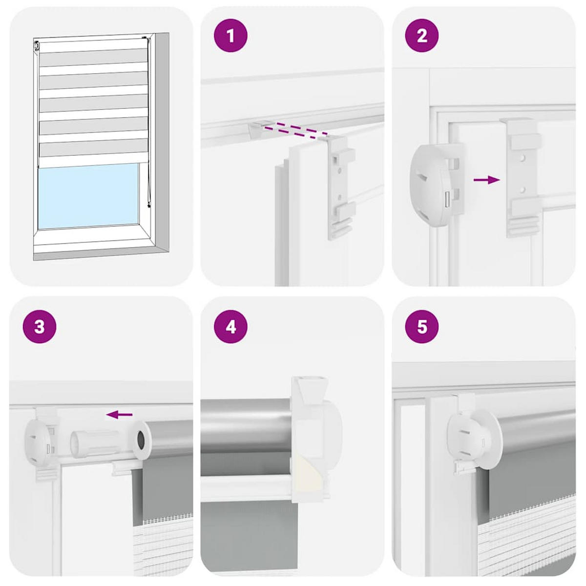 DOPPELROLLO 70,9/175 cm Stoffbreite 66,7 cm aus Polyester Schwarz - Schwarz, Textil (70/120cm) - vidaXL