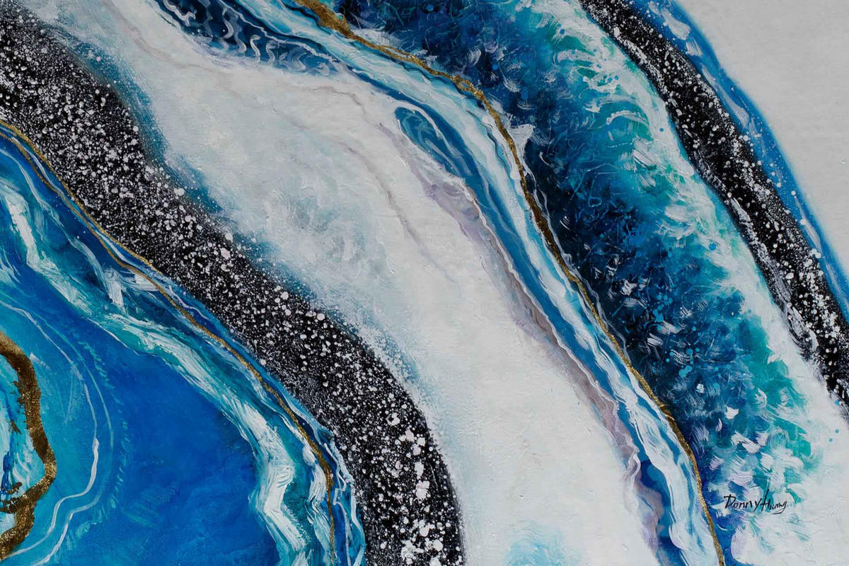 XXL ÖLGEMÄLDE 180/120 cm - Blau/Grau, Textil (180/120cm) - KUNSTLOFT