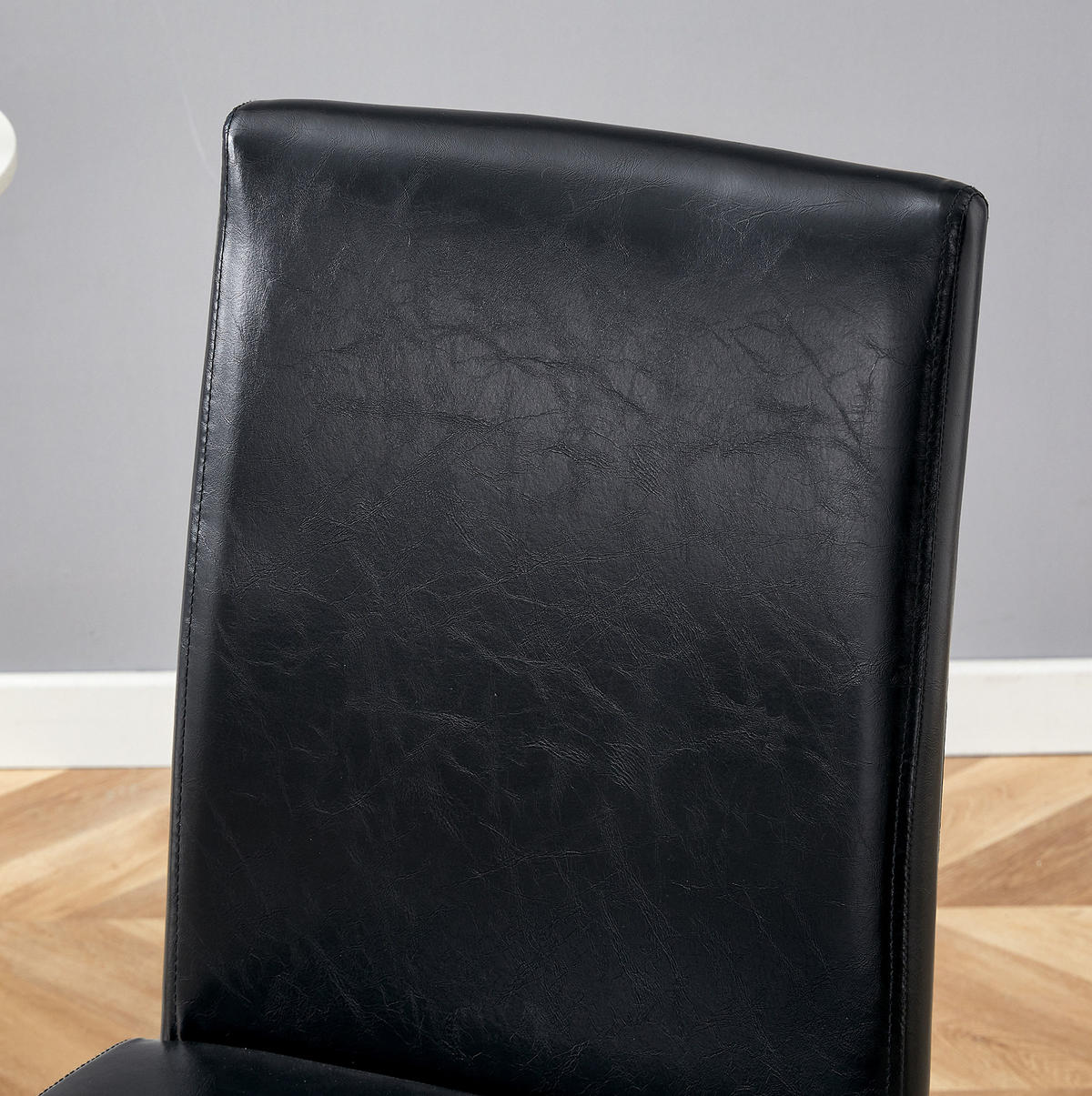 ESSZIMMERSTÜHLE 2er-Set modern 90 cm PU-Leder Schwarz Silber - Schwarz, Metall (47/90/41.1cm) - Meubliv