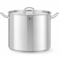 HOHER Kochtopf der Serie Kitchen Line mit Deckel, 21 l Durchmesser, Abmessungen 320 x 270 mm (Höhe) - Hendi 837603 - Edelstahlfarben, Metall (32/32/27cm) - Hendi