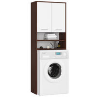 WASCHMASCHINENSCHRANK FIN, Wenge-Weiß, 64x30x180 cm - Erlefarben/Weiß, Holz (64/180/30cm) - Milordbikes