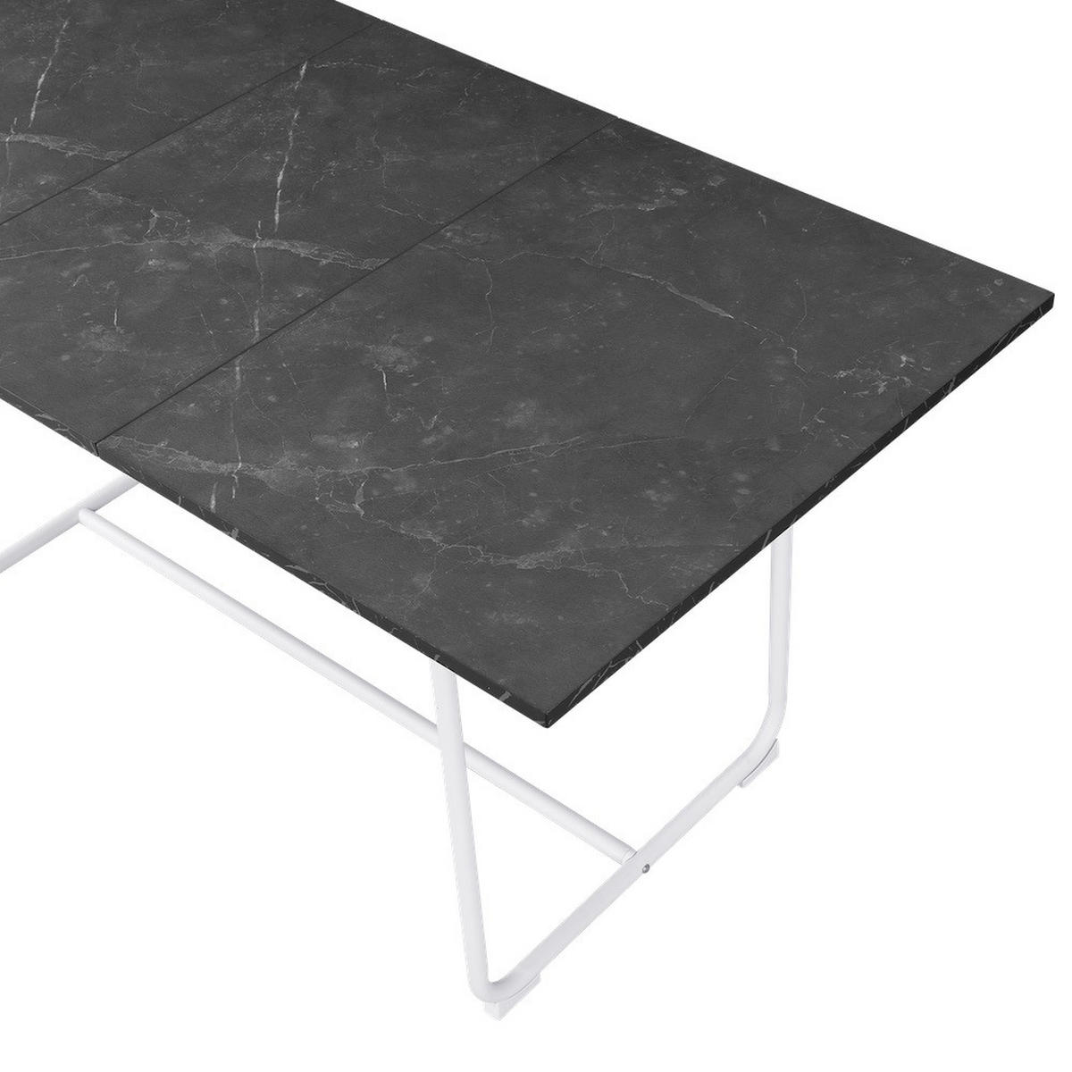 ESSTISCH PIUS 120-160/80/76 cm - Schwarz/Weiß, Holzwerkstoff/Metall (120/80/76cm) - B&D Home