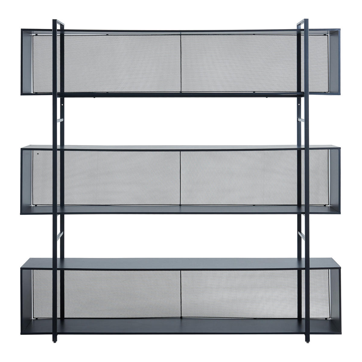 STANDREGAL Randaberg - Schwarz, Holzwerkstoff/Metall (180/180/33cm) - [en.casa]