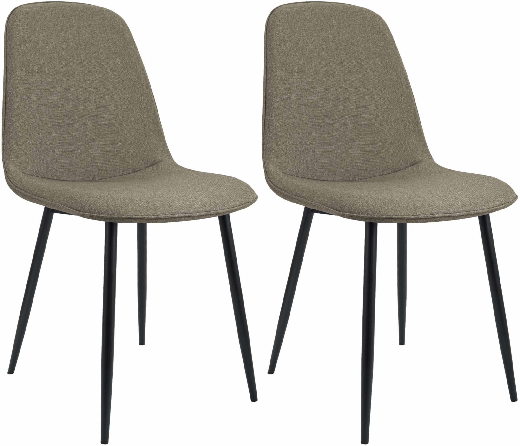 ESSZIMMERSTUHL 2er Set Stoff Taupe - Taupe/Schwarz, Textil/Metall (45/88/54cm) - CLP