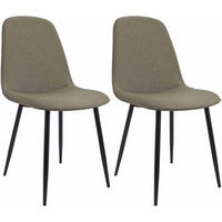 ESSZIMMERSTUHL 2er Set Stoff Taupe - Taupe/Schwarz, Textil/Metall (45/88/54cm) - CLP