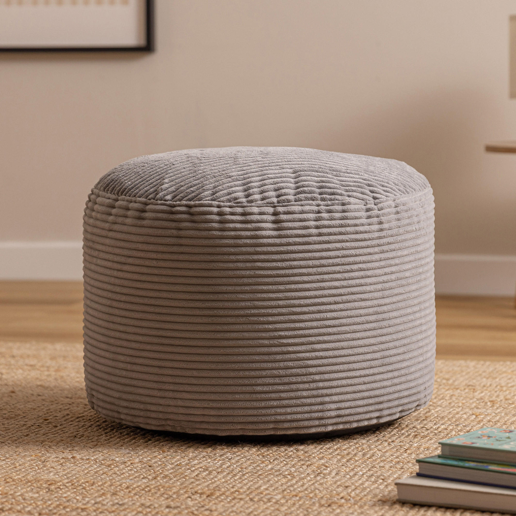 SITZPOUF Rund Milano - Grau, Textil (55/35/55cm) - icon