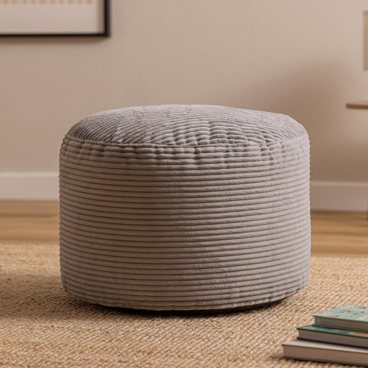 SITZPOUF Rund Milano - Grau, Textil (55/35/55cm) - icon