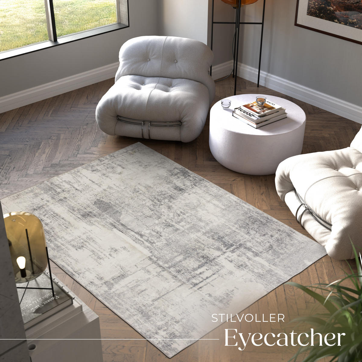 TEPPICH Vintage Design Nadira,rutschfeste Unterseite,beige/grau - Beige/Grau, Textil (160/230cm) - tectake