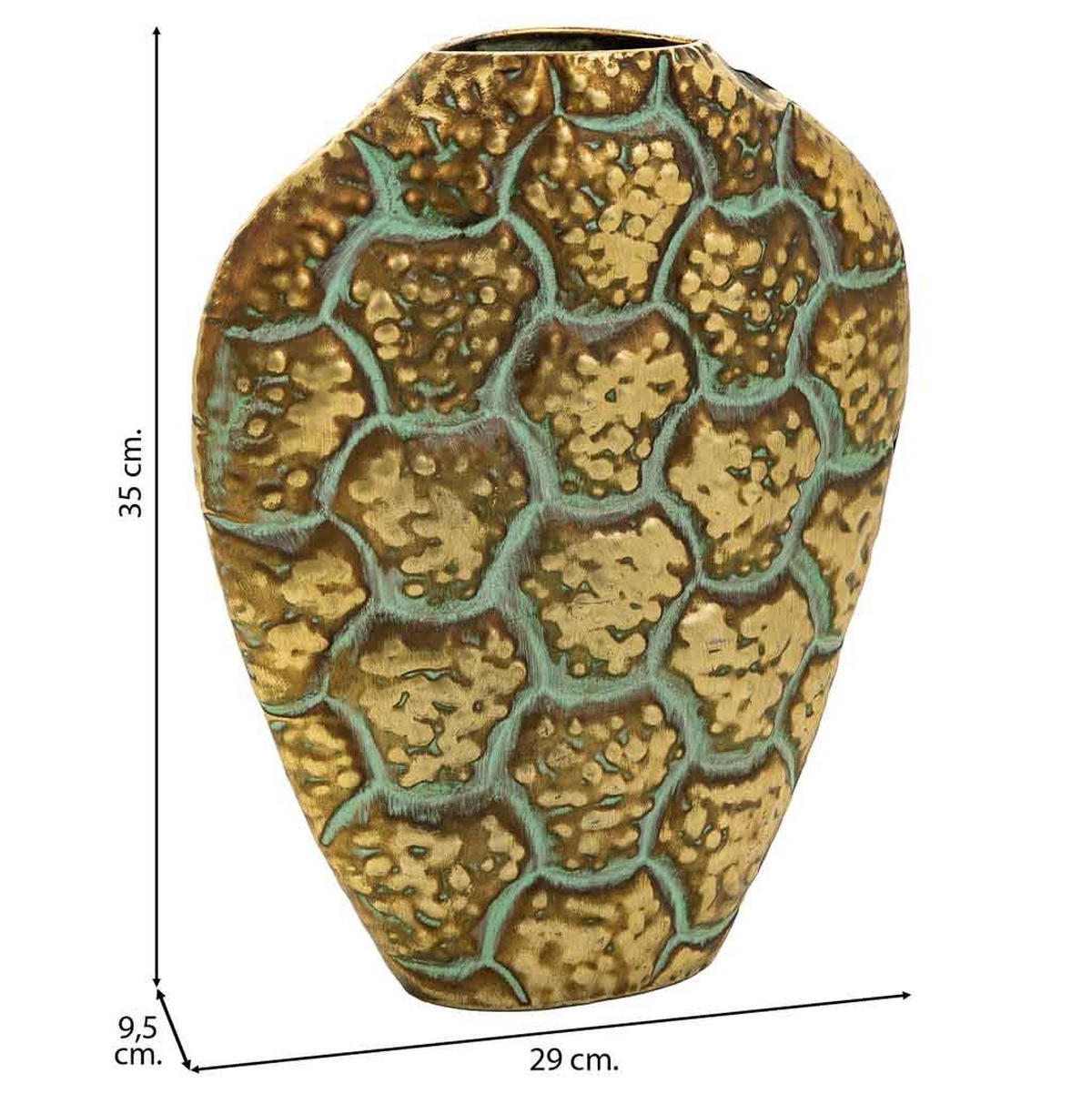 VASE aus Metall, golden, 29x10x35cm - Goldfarben, Metall (35cm) - Wanderlust