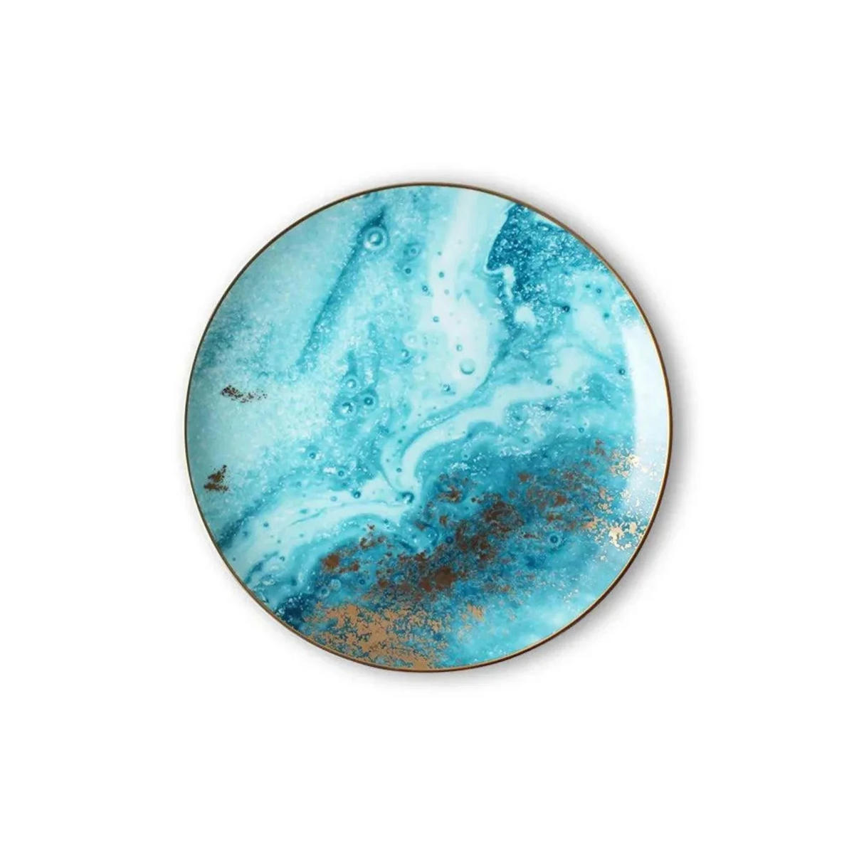 TELLERSET Blau Goldrand Bone China Blau Gold 4tlg Ø30 Ø26 Ø20 Ø16 cm - Goldfarben/Hellblau, Keramik (30/2/2cm) - Quality Elegance