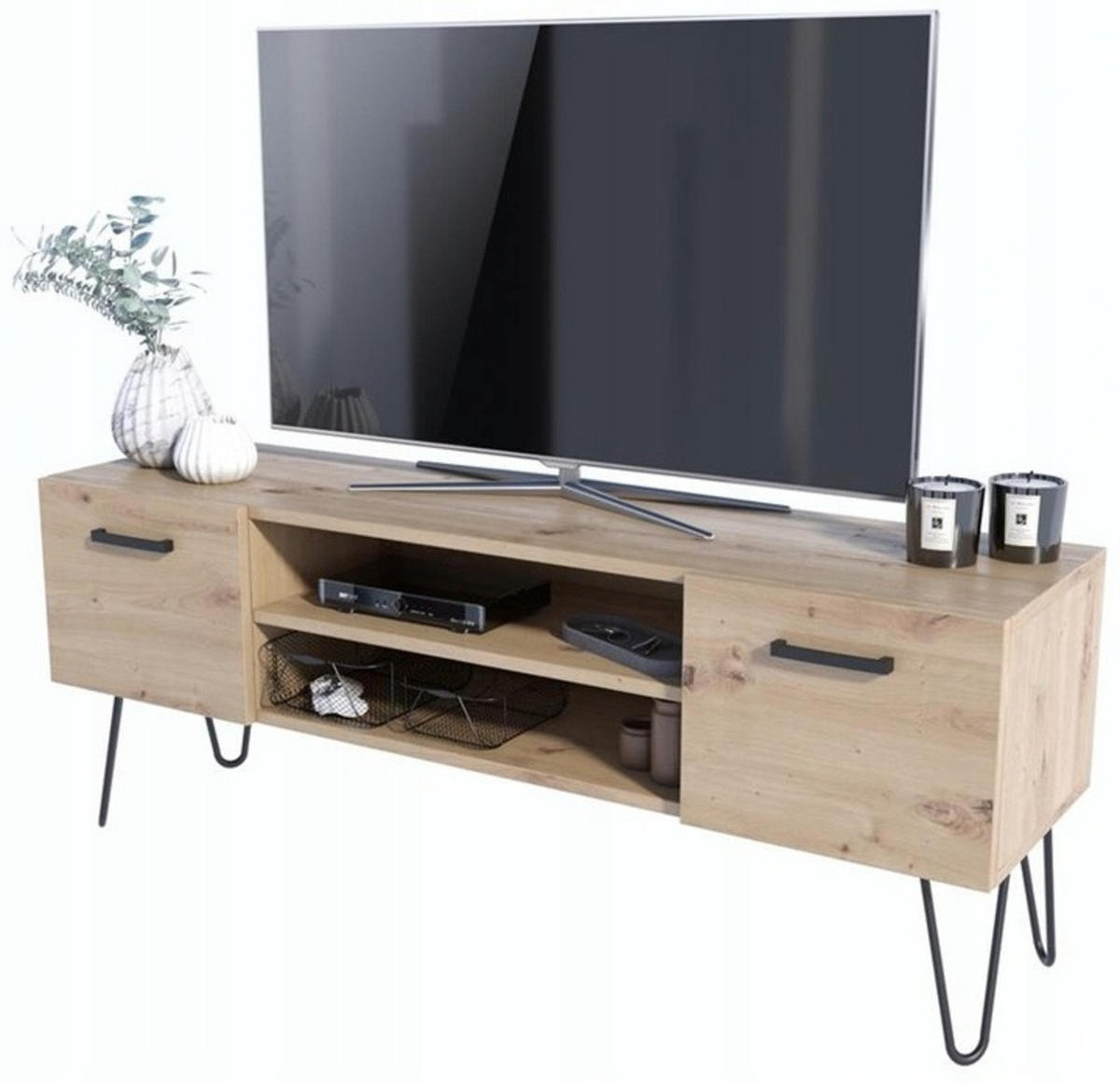 FERNSEHKOMMODE V1 Artisan Eiche-Schwarz 150/40/50 cm - Multicolor, Holzwerkstoff (150/50/40cm) - Matkam Möbel