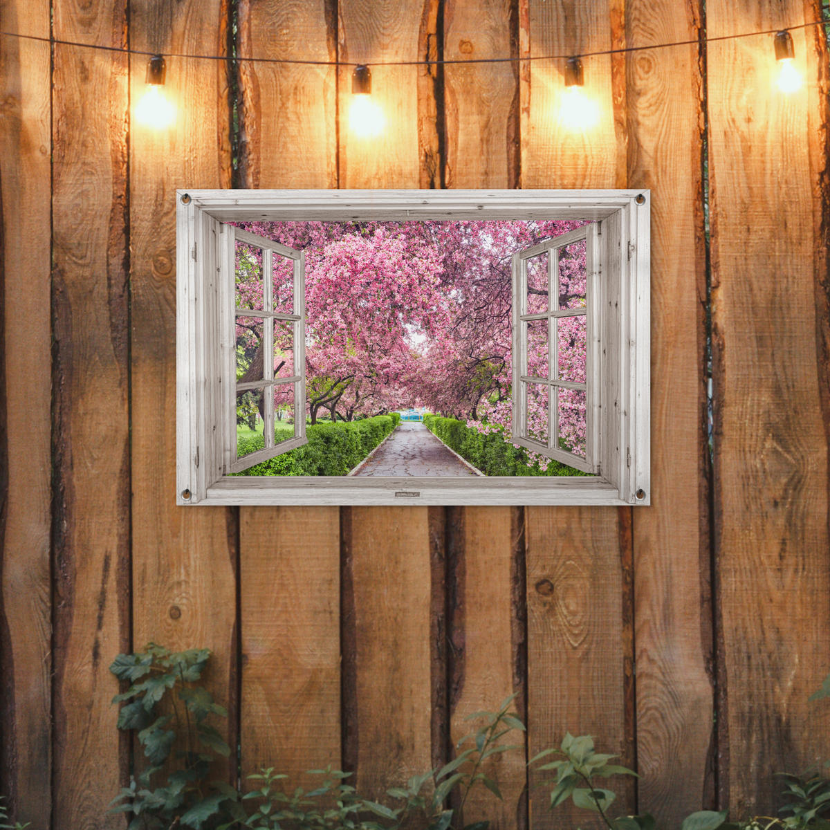 GARTENPOSTER Japanisch - Sakura - Blüte - Baum - Blütenzweige - Durchsichtig 90x60 cm - Rosa, Kunststoff (90/60/0.2cm)