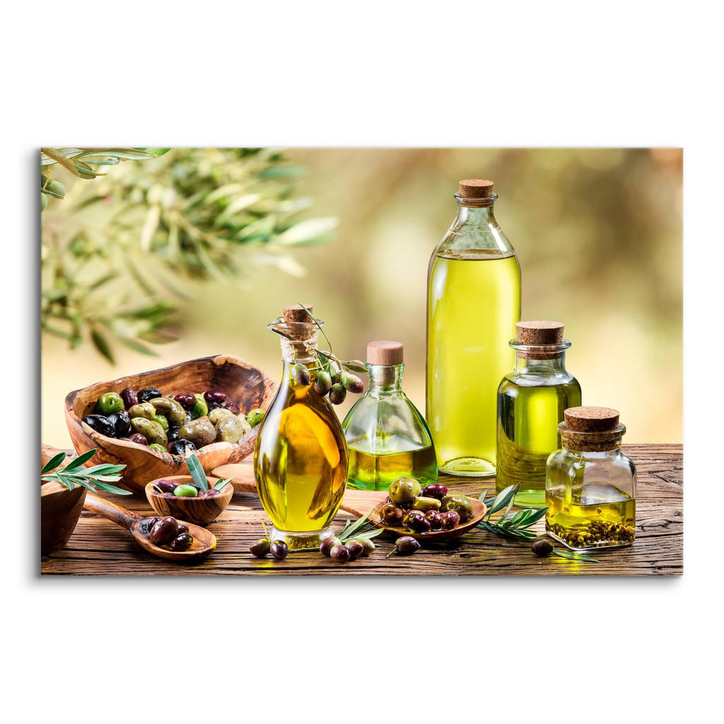 Thumbnail - Muralo Leinwandbild, Grün, Schwarz, Weiß, Beige, Braun, Orange, Textil, Essen/Getränk, Baum/Pflanze/Natur, Rechteckig, 1...