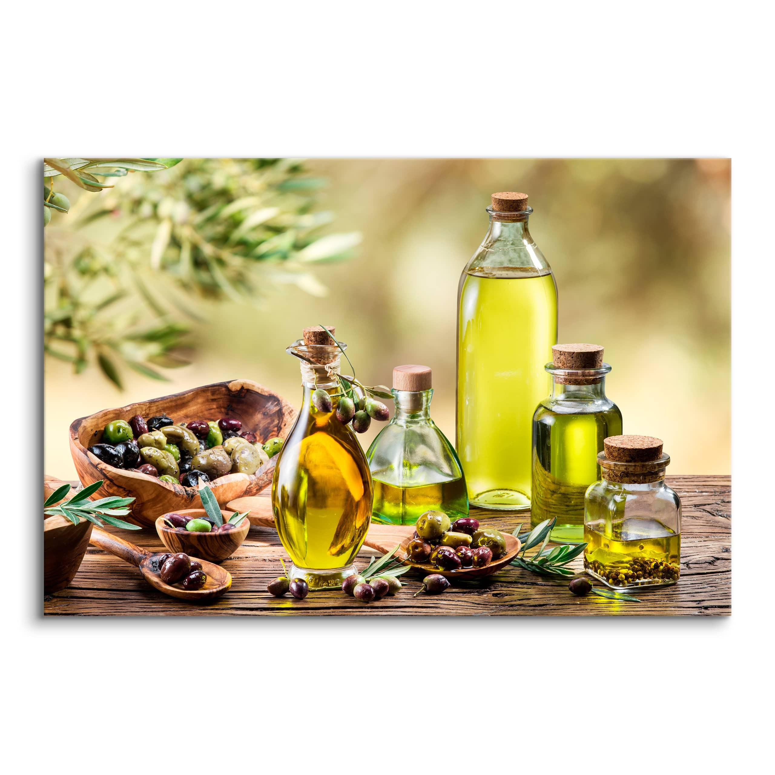 Thumbnail - Muralo Leinwandbild, Grün, Schwarz, Weiß, Beige, Braun, Orange, Textil, Essen/Getränk, Baum/Pflanze/Natur, Rechteckig, 9...