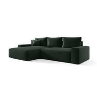 ECKSOFA MONA mit Schlaffunktion POSO 14 Links - Dunkelgrün, Textil (175/280cm) - Bedante