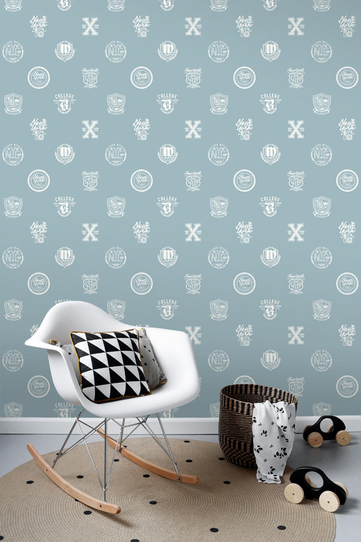 TAPETE Schulembleme 53 cm x 10.05 m - Blau, Papier (53/1000cm) - ESTAhome