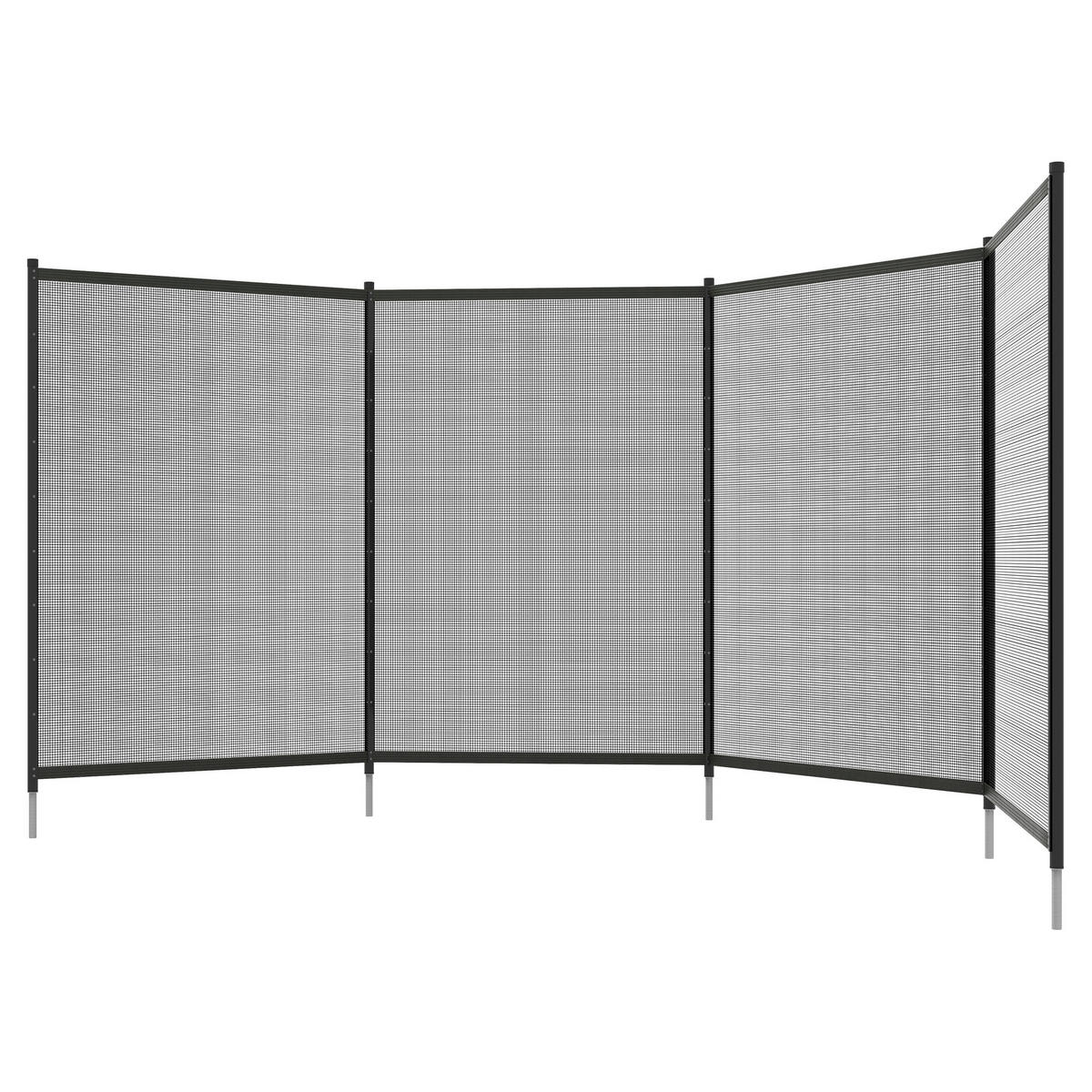 POOL-SICHERHEITSZAUN,4-TEILIG Aluminium-Texteline 365x126cm,schwarz - Schwarz, Metall (365/126cm) - Vallsero