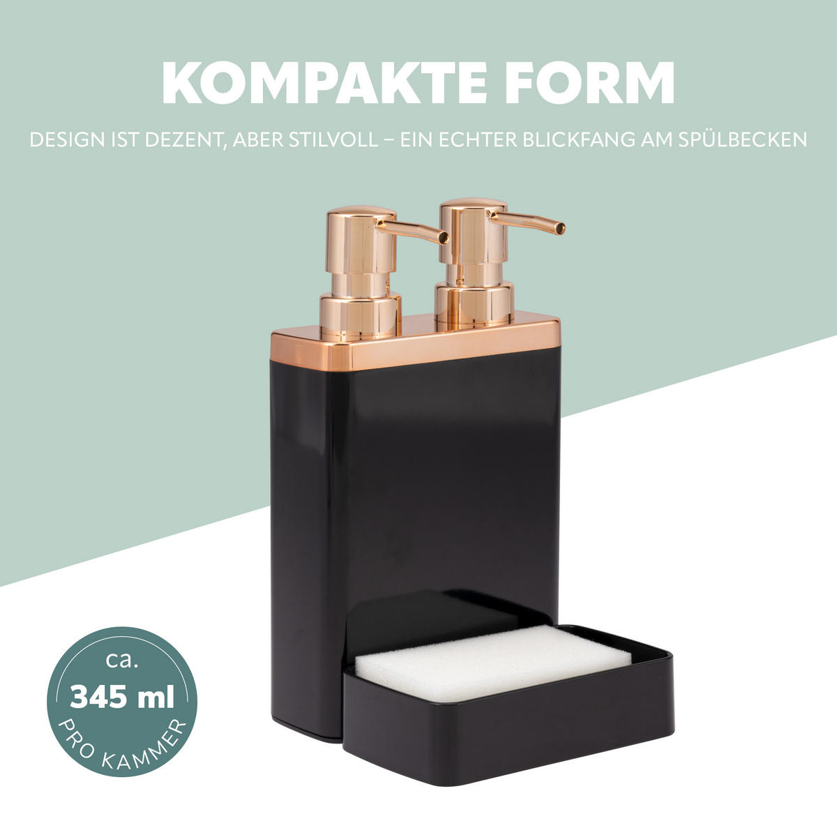 SEIFENSPENDER, schwarz - Schwarz, Kunststoff (12/21.5/12.5cm) - bremermann