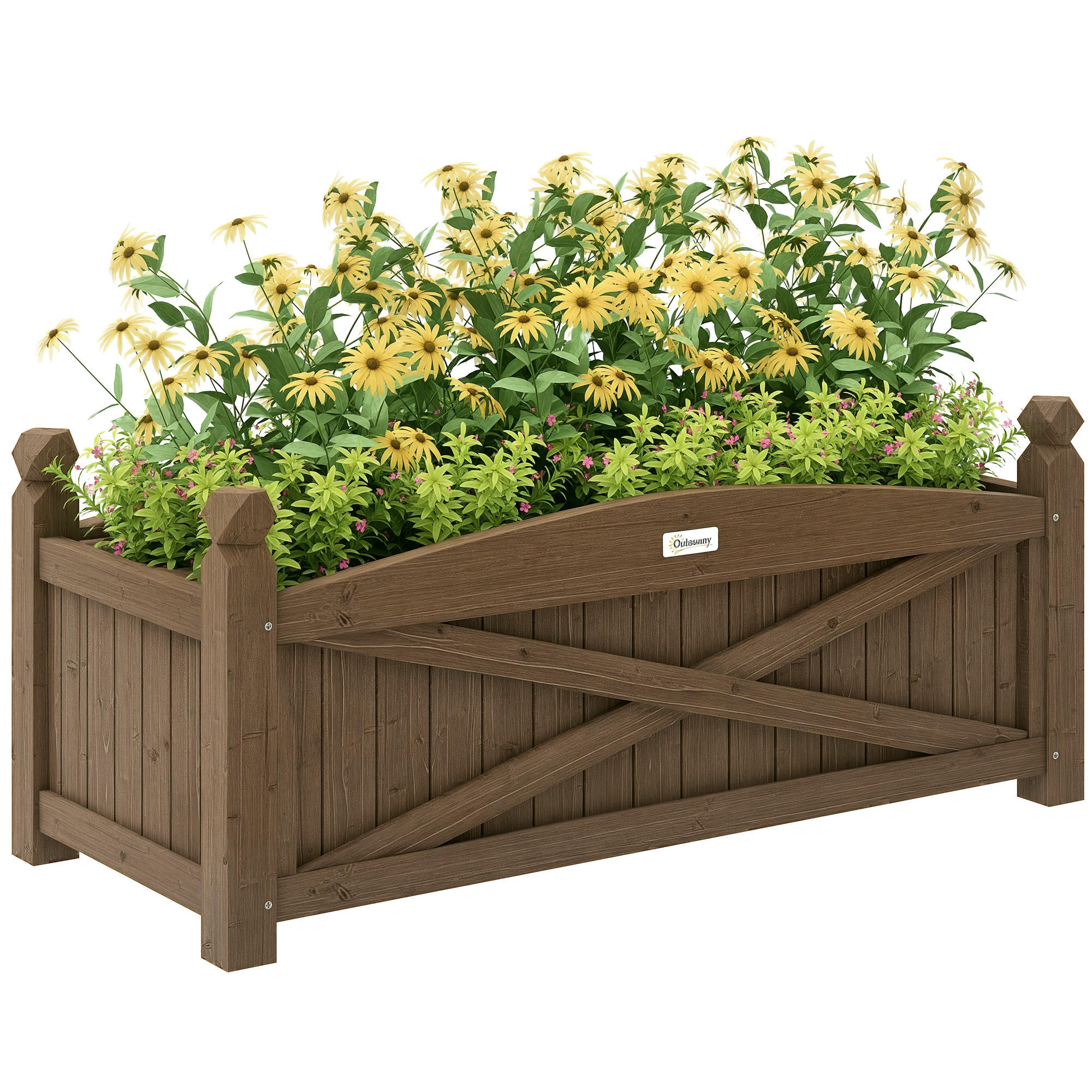 HOCHBEET DE-12206 90/39/37 cm mit Drainage Dunkelbraun - Braun, Holz (90/37/39cm) - ComfortXL
