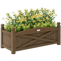 HOCHBEET DE-12206 90/39/37 cm mit Drainage Dunkelbraun - Braun, Holz (90/37/39cm) - ComfortXL