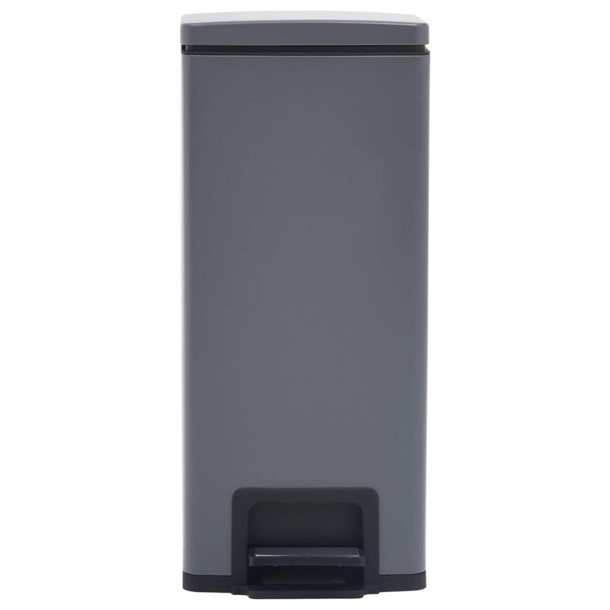 MÜLLEIMER mit Fußpedal 30L Stahl Grau - Grau, Metall (31/71/31cm) - DELUKE