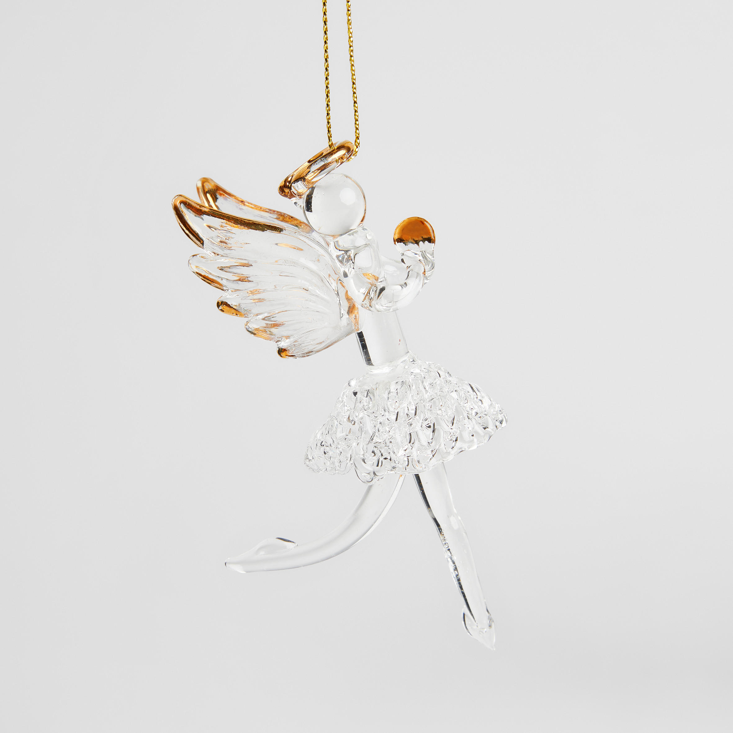 WEIHNACHTSDEKO Hängend TINYANGELOS, 5 x 9,5 cm, Gold, Christbaumschmuck, Weihnachtsbaumdekoration, Christmas, Xmas - Goldfarben, Glas (5/9.5/4.5cm) - home&you