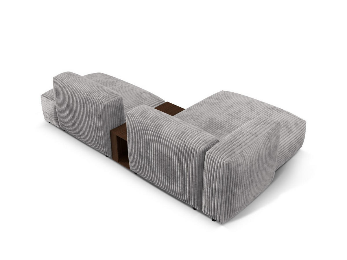 ECKSOFA modular links Martina aus Cord hellgrau 2 Sitzplätze - Hellgrau, Textil (176/285cm) - Micadoni
