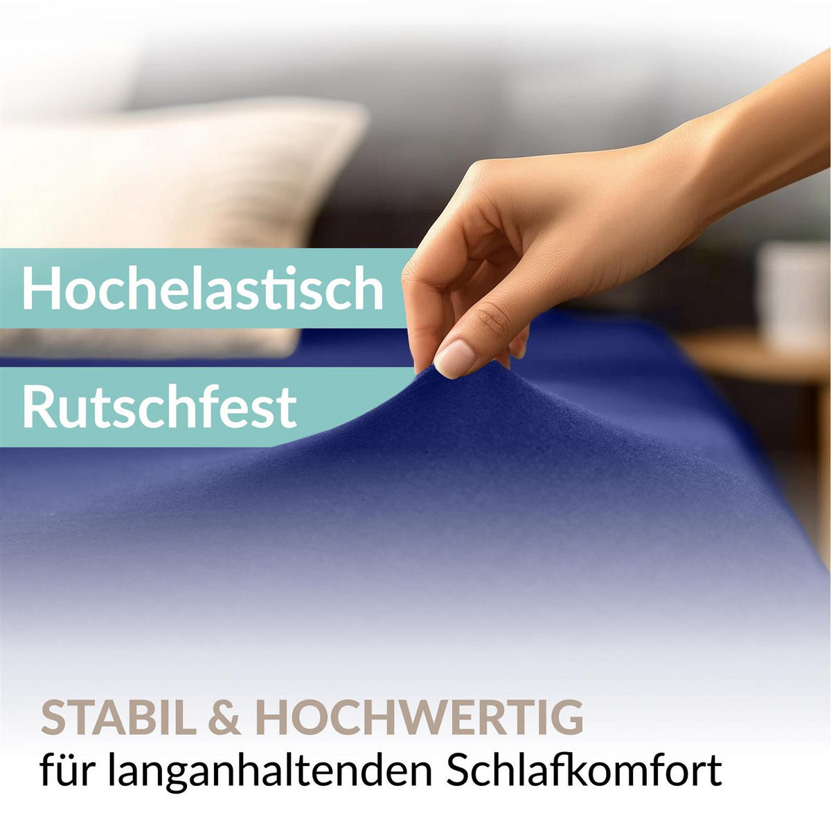 JERSEY-SPANNBETTLAKEN 90x200 - 100x200 Feine Bettlaken aus 100% Baumwolle, Spannbetttuch Laken Uni Royal-Blau - Blau, Textil (100/200cm) - Carpe Sonno