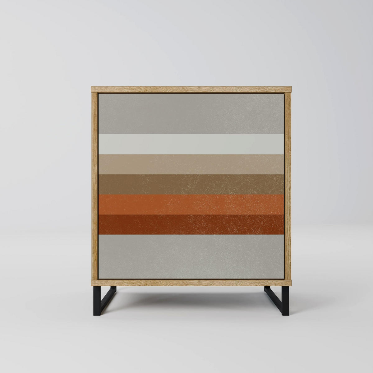 SIDEBOARD PECULIAR TRAIL, Eichefarben, 57,5x42x75,5 cm, Goldfarbene Metallfüße - Eichefarben/Goldfarben, Holzwerkstoff/Metall (57.5/75.5/42cm) - SpaceRebels