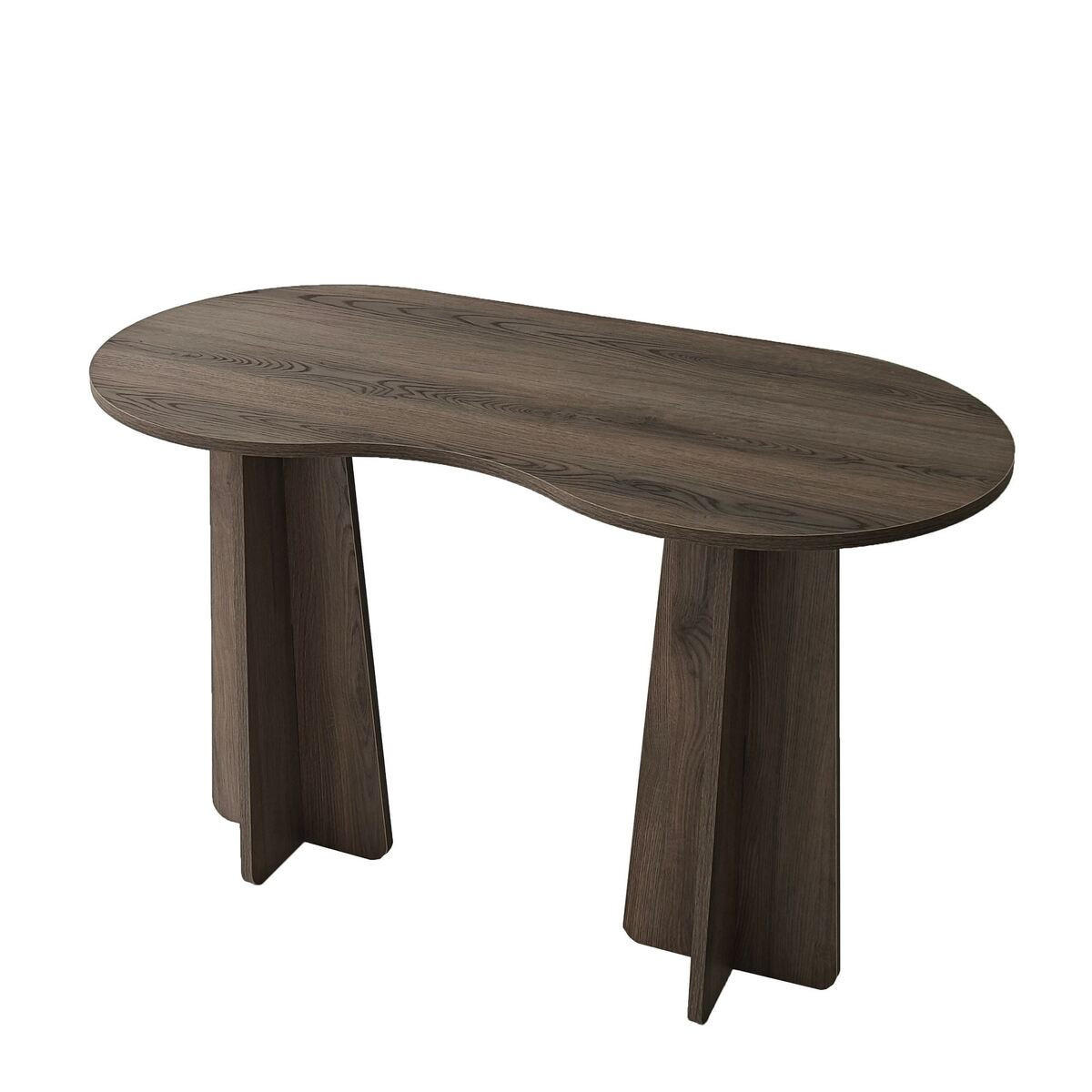 SCHREIBTISCH mit organisch-form Tischplatte 120/60/75 cm - Naturfarben, Holzwerkstoff (120/60/75cm) - Calicosy
