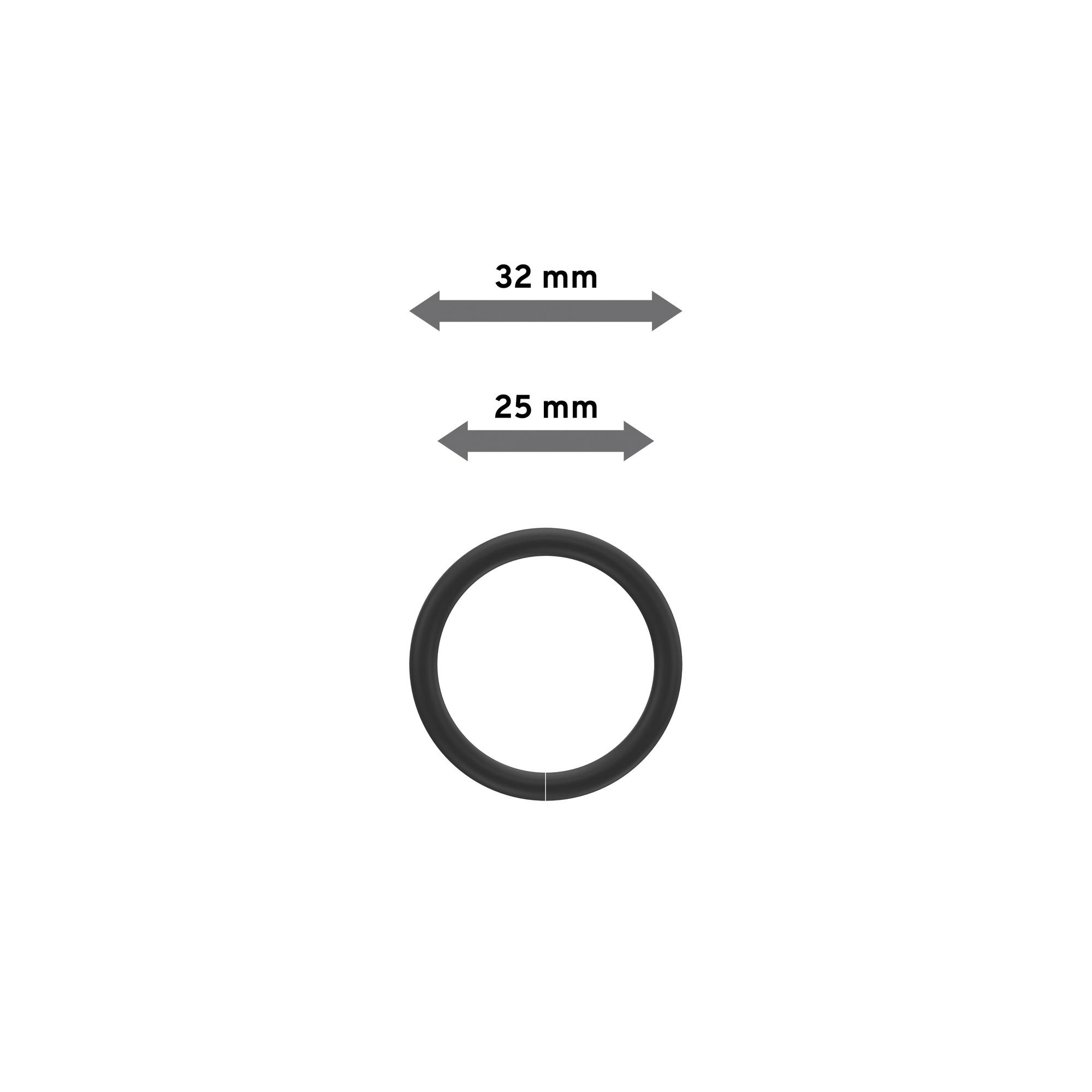 RUNDRINGE MIT FALTENHAKEN FÜR GARDINENSTANGEN 16 mm Ø, Schwarz, Packung 10 Stück - Schwarz, Metall (16cm) - INTERDECO