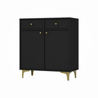 KOMMODE TORINO 84/94/41 cm mit 2 Schubladen 2 Türen Graphitfarben - Graphitfarben, Holzwerkstoff (84/94/41cm) - MASSENO