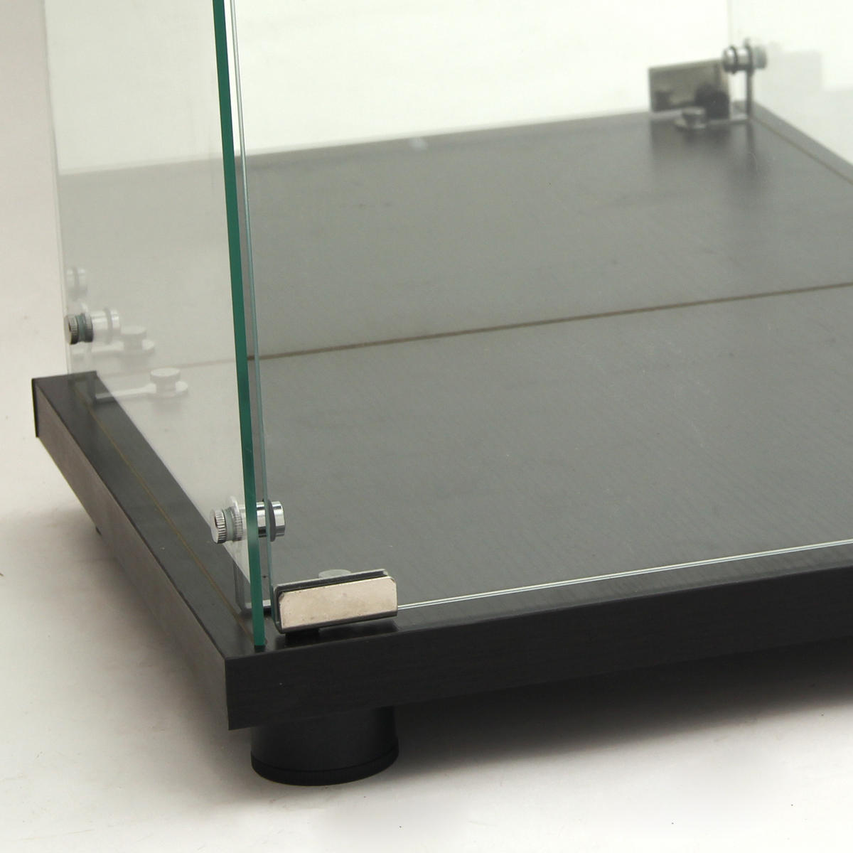 VITRINE,TRANSPARENT, 4-stufig, mit LED-Beleuchtung, schwarzer Rahmen, abschließbare Tür - Schwarz, Glas (42.5/164/36.5cm) - Joyfair