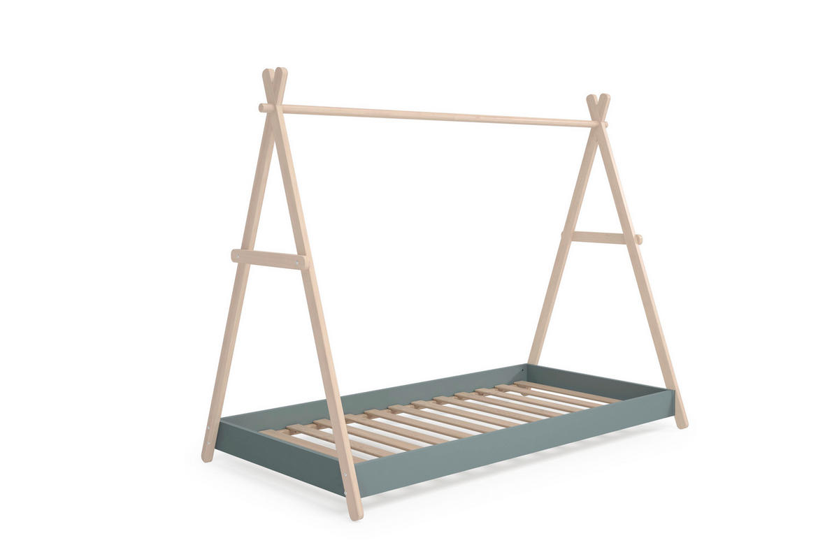 TIPIBETT Trufa Grün 209/104/160 cm - Grün, Holz (90/200cm) - Calicosy