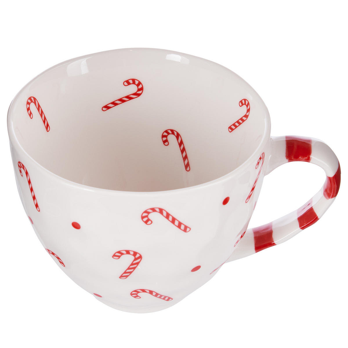 TASSE Joyful Days Zuckerstange - Rot/Weiß, Keramik (0.44L) - Butlers