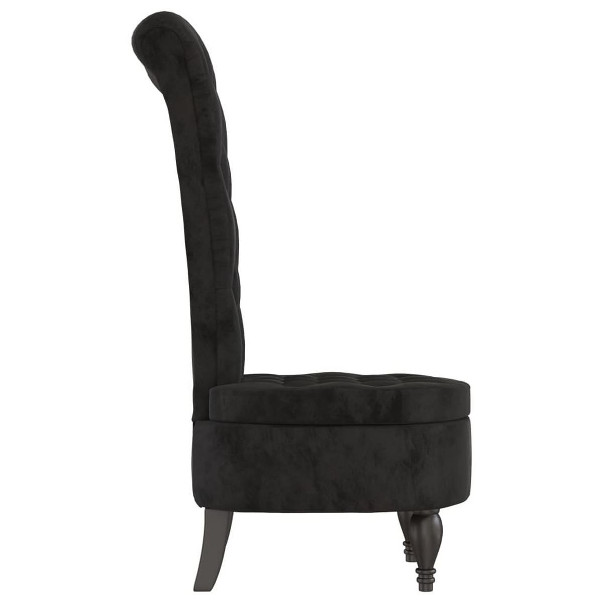 POLSTERSTUHL Mit Hoher Rückenlehne Schwarz Samt Knopfheftung - Schwarz, Textil (56/108/72.5cm) - vidaXL