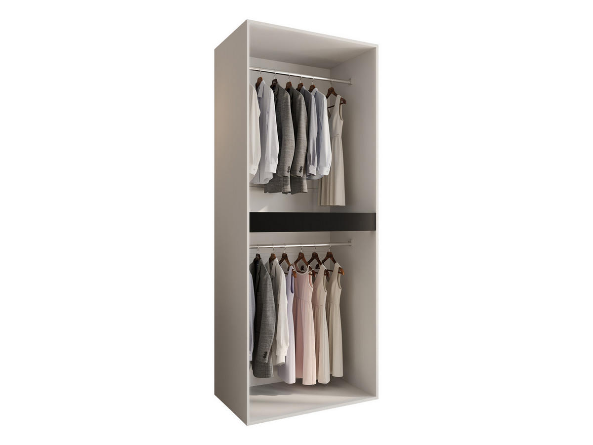 DREHTÜRENSCHRANK Espresso 80 cm - Schwarz/Weiß, Holzwerkstoff/Kunststoff (80/203/50cm) - MIRJAN24