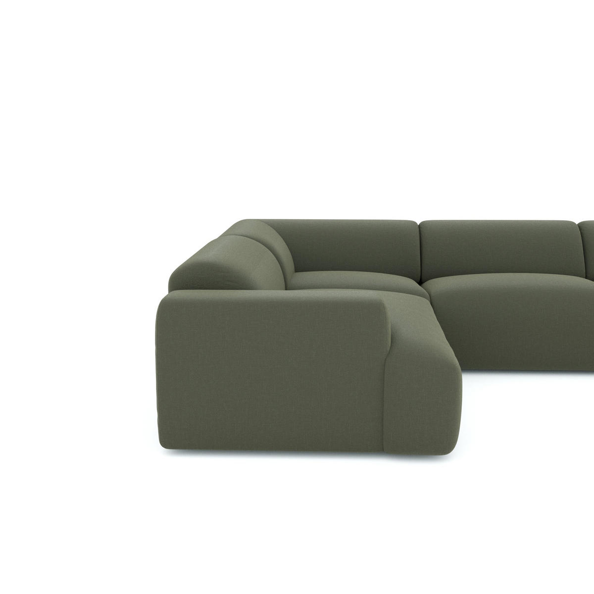 PANORAMA-SOFA Tissu tramé Olivgrün 354cm - Olivgrün/Grün, Textil (354/73/200cm) - Sia Home