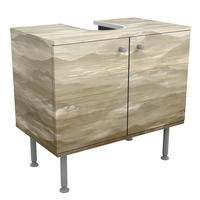 WASCHBECKENUNTERSCHRANK Bergkette im Wolkendach 60/55/35 cm - Beige, Holzwerkstoff (60/55/35cm) - Bilderwelten