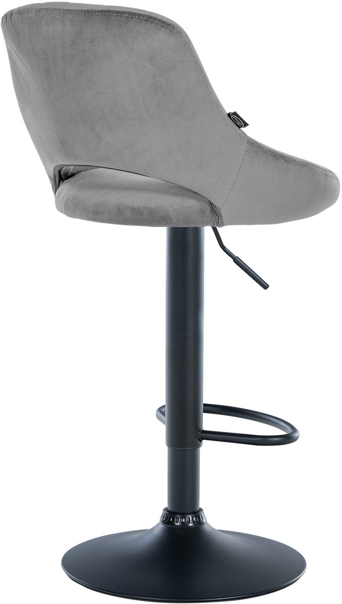 BARHOCKER 2er Set Milos Samt B dunkelgrau - Schwarz/Grau, Textil/Metall (47/106/48cm) - TPFLiving