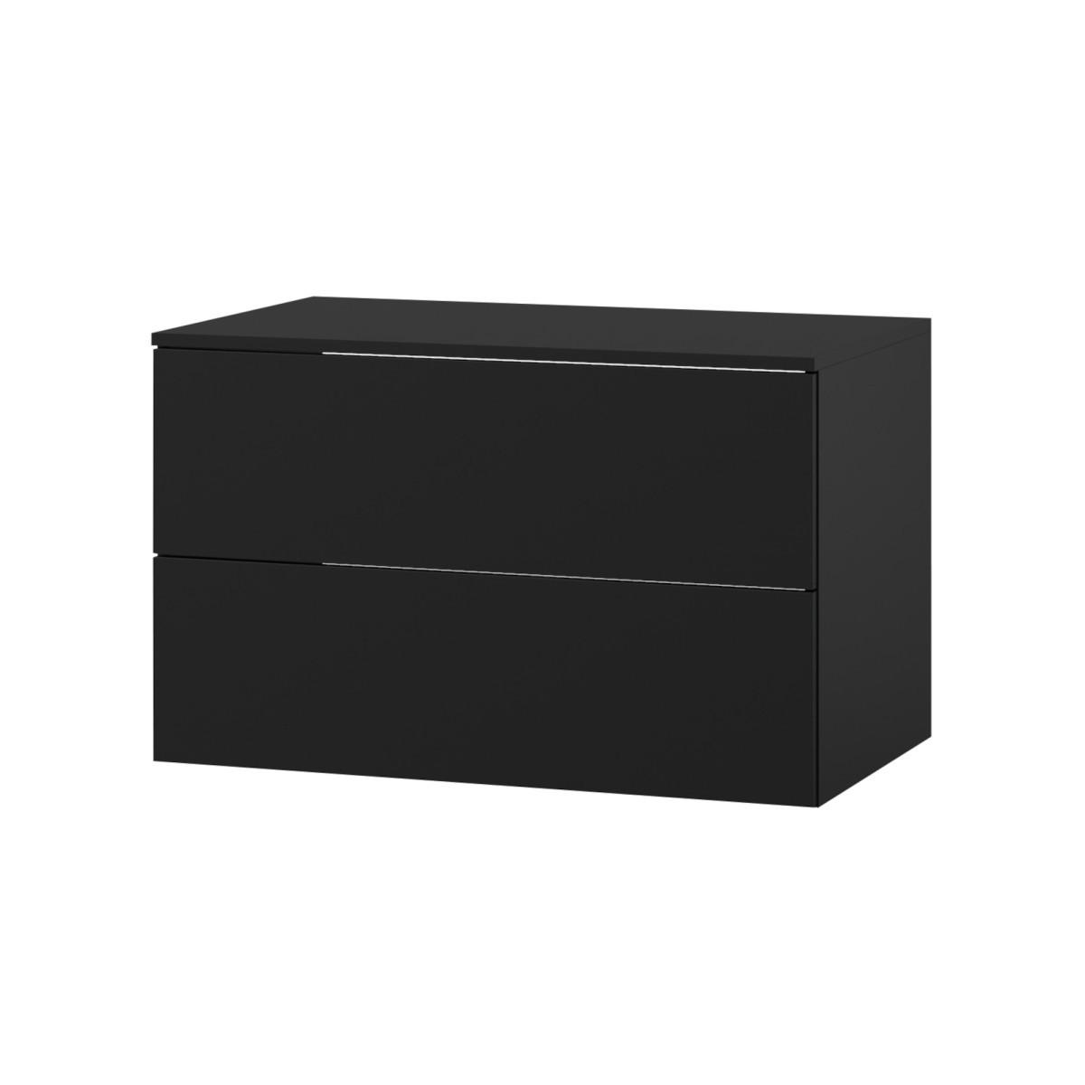 WASCHTISCHUNTERSCHRANK Color 2S 80 Schwarz - Schwarz, Holzwerkstoff (80/50/45cm) - mzm24