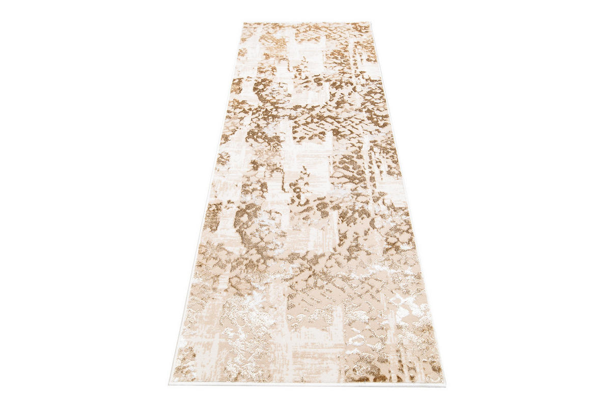 LÄUFER Crystal Braun Marmor Optik 120/600 cm - Braun, Textil (120/600cm) - Tapiso