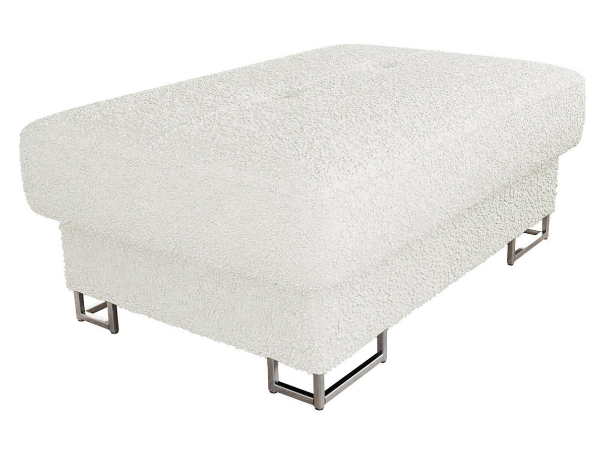 POLSTERHOCKER Cotere - Ecru/Silberfarben, Holz/Metall (104/42/67cm) - MIRJAN24