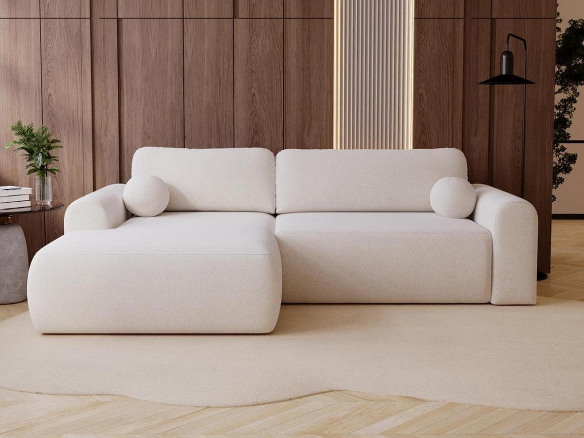 ECKSOFA weiß links AURA - Weiß, Holzwerkstoff (257/177cm) - Compleo24