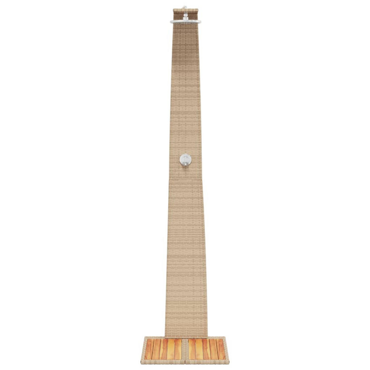 GARTENDUSCHE Beige 55/60/224 Cm Poly Rattan Und Akazienholz - Beige, Holz (55/224/60cm) - vidaXL